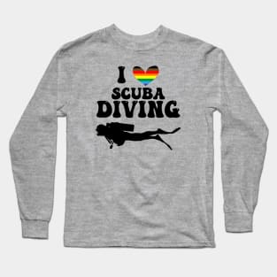 I Heart Scuba Diving (QPoC Flag) Long Sleeve T-Shirt